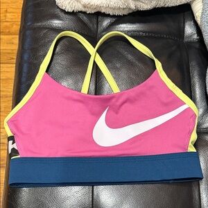 Nike Pink Sports Bra with Blue Band